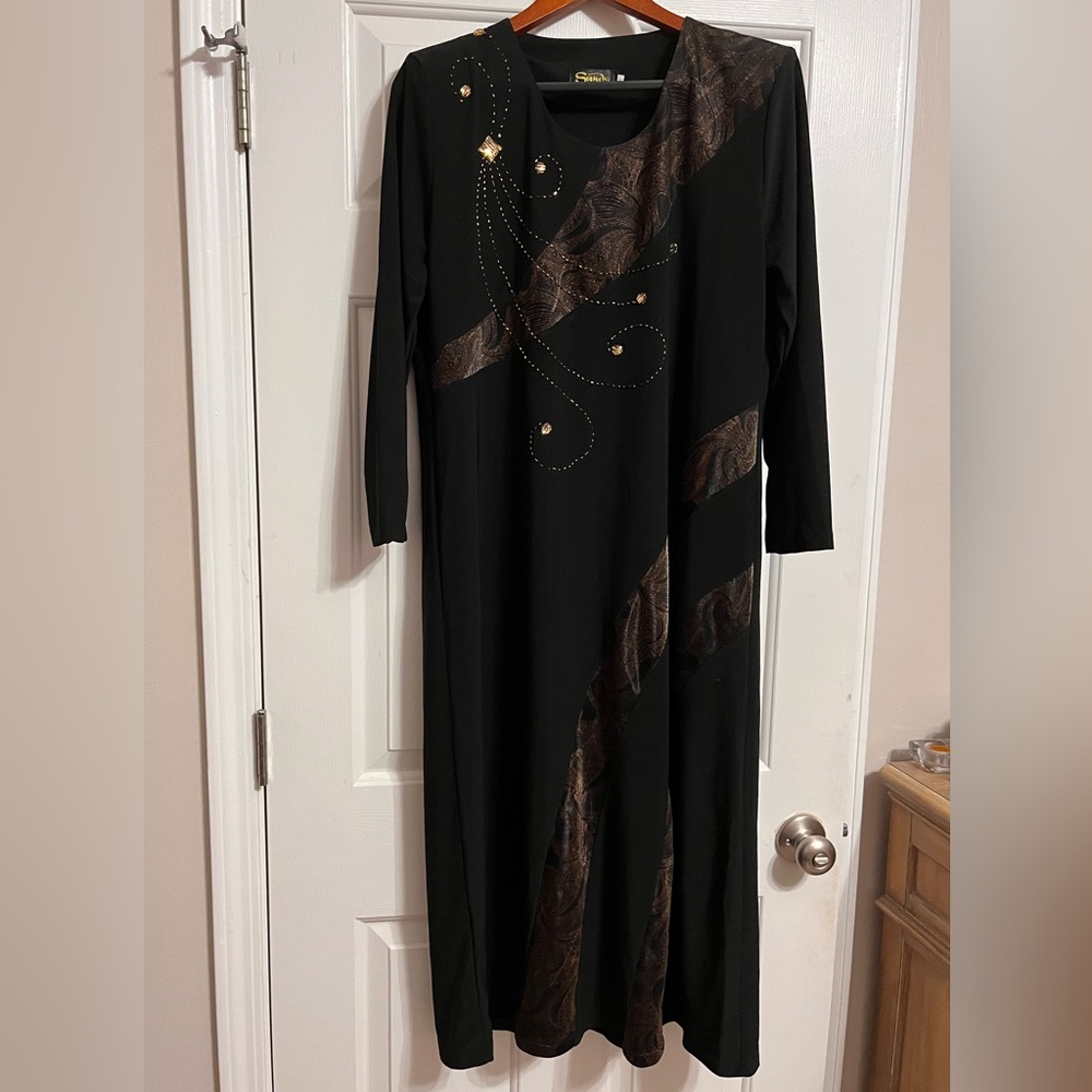 Black Fancy Maxi Dress decorated with beads